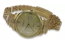 Herrenuhr aus 14 Karat 585er Gold mit Geneve-Armband mw017y&mbw018y