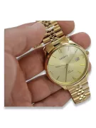 Herrenuhr aus 14 Karat 585er Gold mit Geneve-Armband mw017y&mbw018y