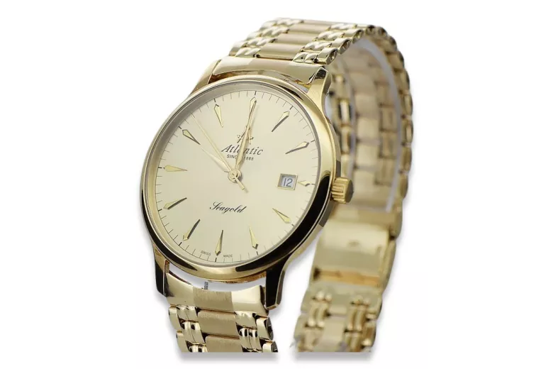 Reloj Suizo de Cuarzo para Hombre de Oro 14K, Zafiro, 40mm