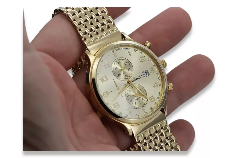 Uhr aus 14 Karat 585er Gold mit Armband Geneve mw005ydy&mbw013yo