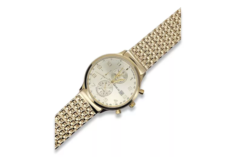 reloj de oro 14k 585 con pulsera Geneve mw005ydy&mbw013yo