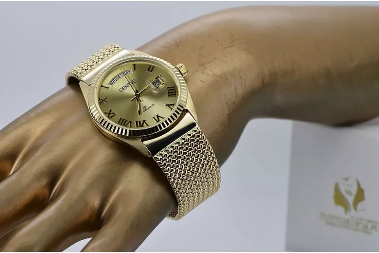 Reloj para hombres de oro Geneve ★ https://zlotychlopak.pl/es/ ★ Pureza de oro 585 333 Precio bajo!