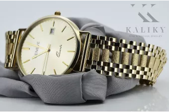 копие на мъжки златен часовник 14k 585 Geneve mw006y&mbw005y