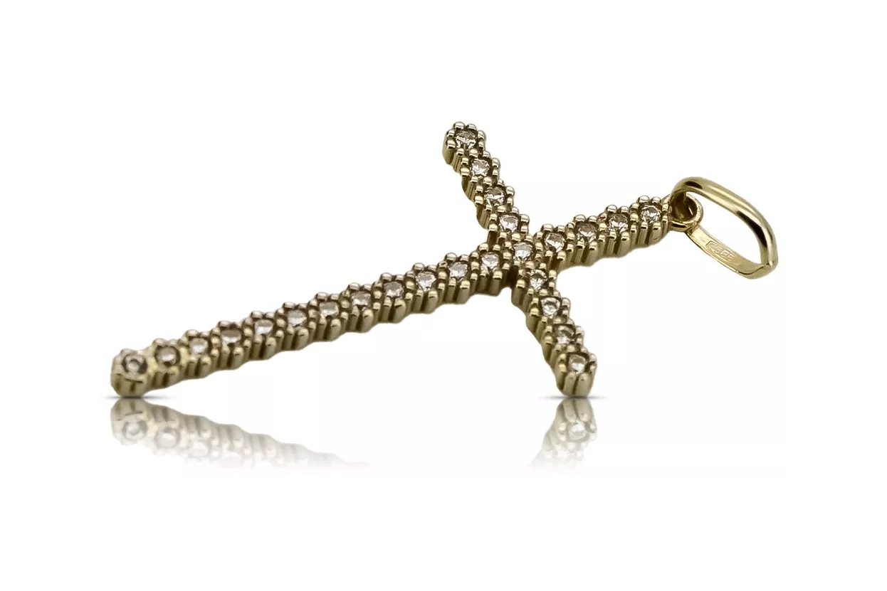 Golden Catholic Cross ★ russiangold.com ★ Gold 585 333 Low price