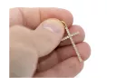 Goldkatholisches Kreuz mit Zirkonen 14k 585 Kreuzanhänger mit Jesus Gelb-Weißgold ctc029y