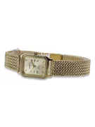 reloj de oro italiano Geneve Lw055y&lbw004y con brazalete para mujer de 14k