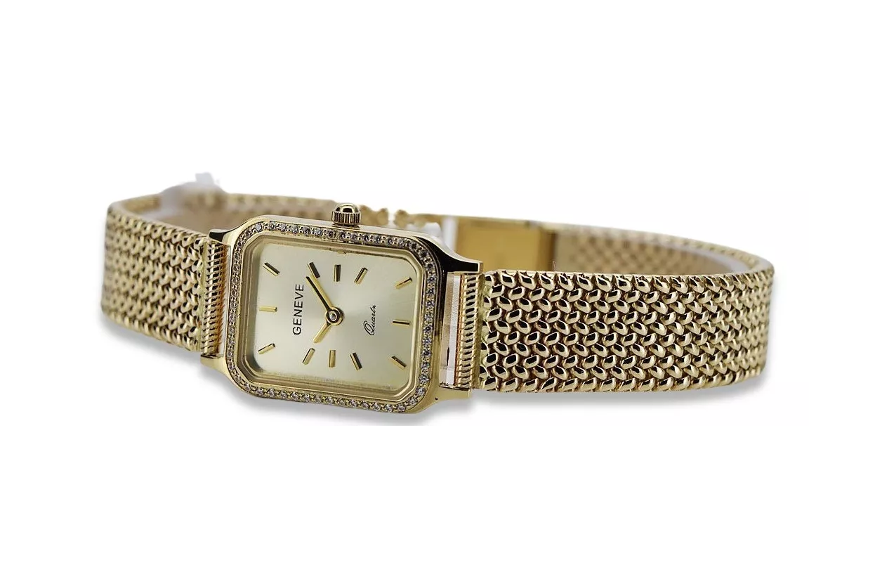 Gold men's watch Geneve ★ zlotychlopak.pl ★ Gold purity 585 333 Low Price!