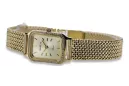 reloj de oro italiano Geneve Lw055y&lbw004y con brazalete para mujer de 14k