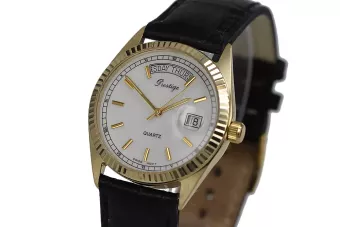 Jaune 14k or femme Geneve cadran blanc montre mw013ydw