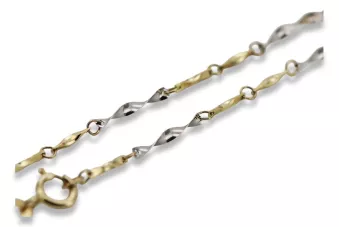 Yellow & white Italian 14k gold chain, necklace Fantazy cct005yw