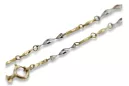 cadena Oro 14k 585 bicolor diamante italiano Fantazy cct004yw