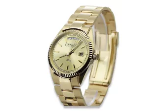 Montre en or pour homme avec bracelet 14k Geneve mw013ydy&mbw017y