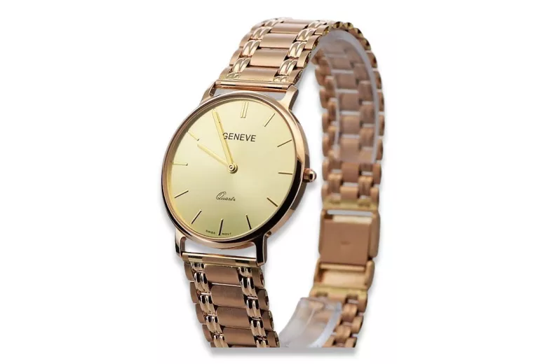 Męski zegarek z czerwonego złota 14k 585 Geneve mw004r&mbw009r