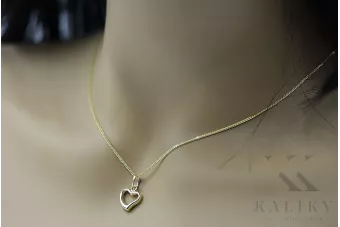 14k gold modern heart pendant with snake chain cpn060y&cc035y