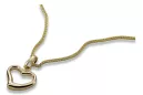 copie de Pendentif coeur en or 14k 585 avec chaîne cpn030&cc078yw