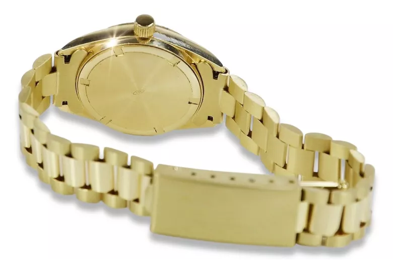 Goldene Herrenuhr Geneve ★ zlotychlopak.pl ★ Gold Reinheit 585 333 Niedriger Preis!