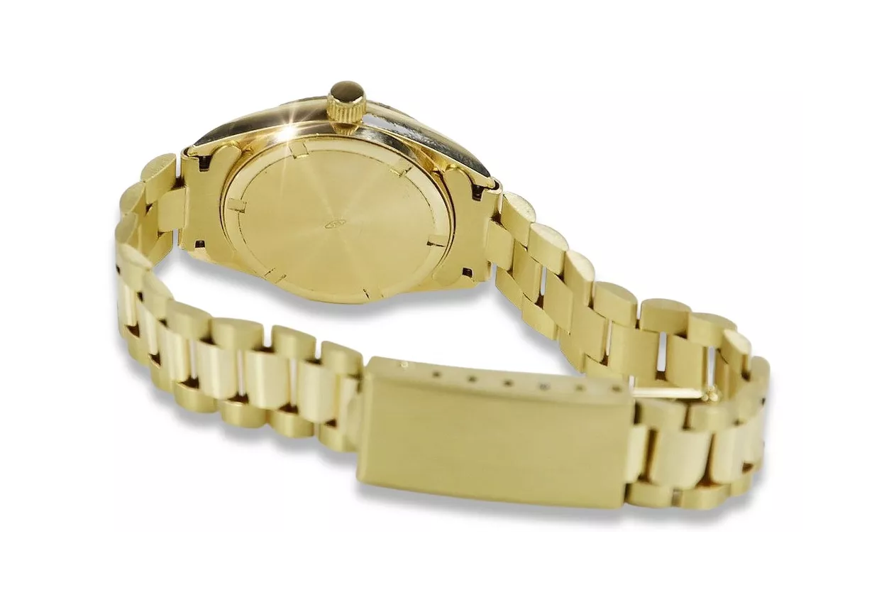 Goldene Herrenuhr Geneve ★ zlotychlopak.pl ★ Gold Reinheit 585 333 Niedriger Preis!