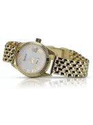 14K Gold Women's Watch, Pearl Dial, Italian Design