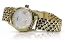 14K Gold Women's Watch, Pearl Dial, Italian Design