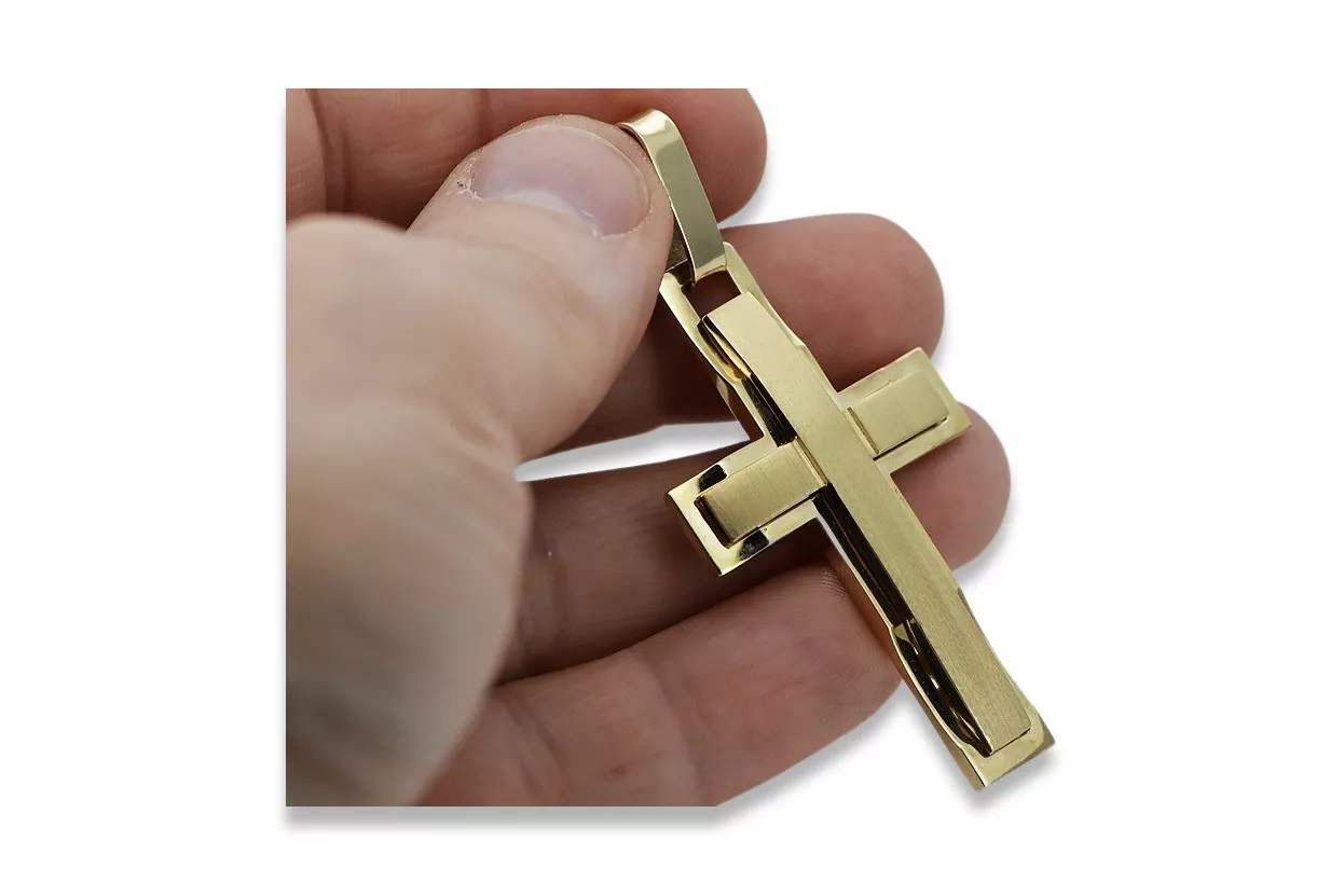 Golden Catholic Cross ★ russiangold.com ★ Gold 585 333 Low price