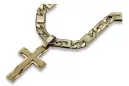 Yellow 14k gold Catholic cross with Elegant chain ctc022y&cc098y