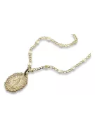 14k gold Mother of God medallion & Snake chain pm005y&cc080y