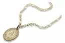 14k gold Mother of God medallion & Snake chain pm005y&cc080y