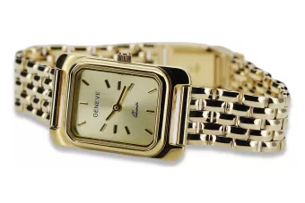 Amarillo 14k 585 oro Dama reloj de pulsera Geneve lw003ydy