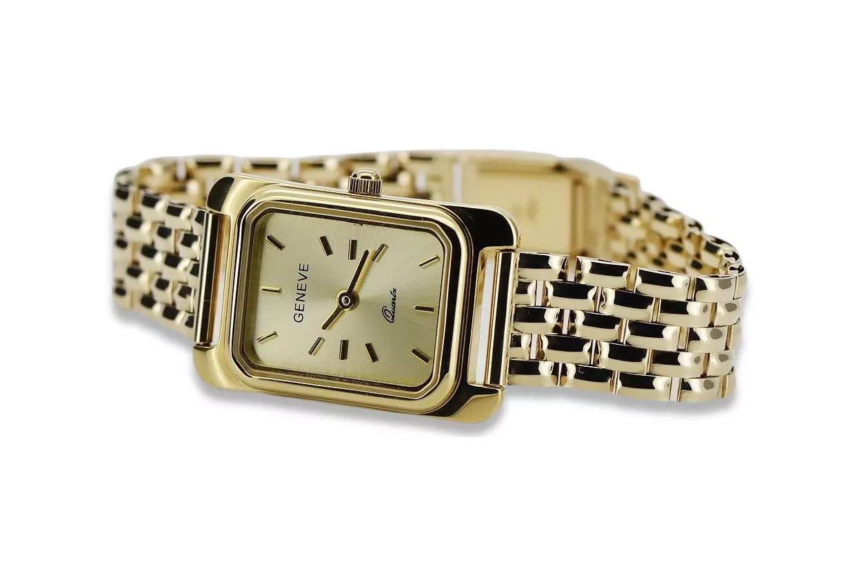 Gold men's watch Geneve ★ zlotychlopak.pl ★ Gold purity 585 333 Low Price!