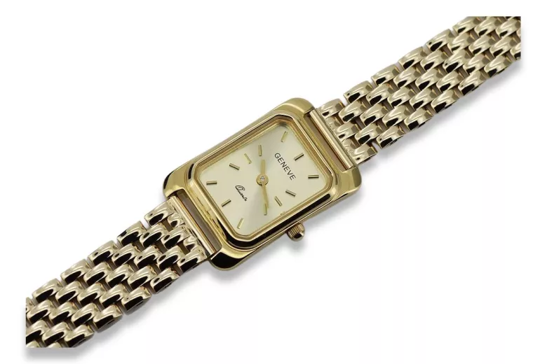 Gold men's watch Geneve ★ zlotychlopak.pl ★ Gold purity 585 333 Low Price!