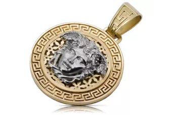 Oro 14k medusa colgante griego moderno cpn053yw