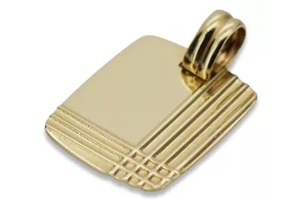 Colgante de placa de identificación moderna para hombre de oro de 14k cpn058y