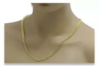 Cadena italiana de oro amarillo 14k 585 Garibaldi Bismark cc054y