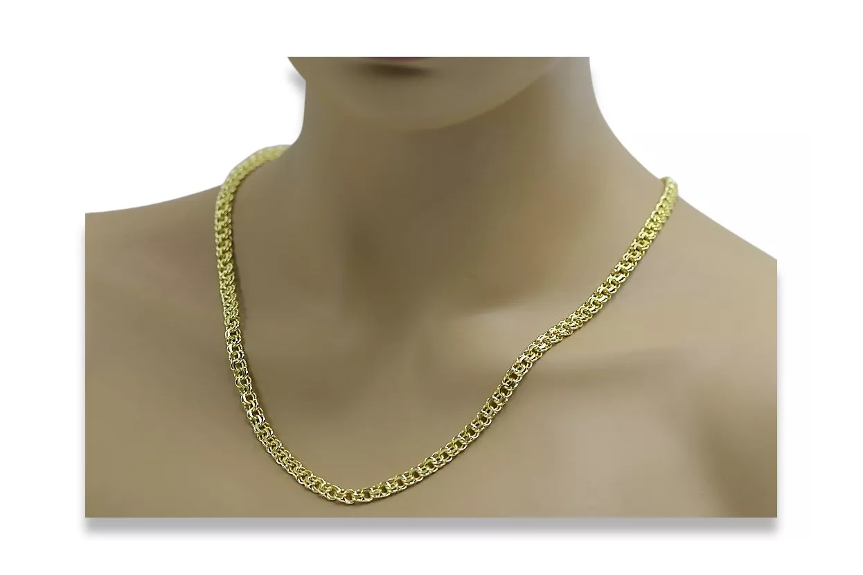 Yellow rose gold chain ★ russiangold.com ★ Gold 585 333 Low price ★ Garibaldi Bismark