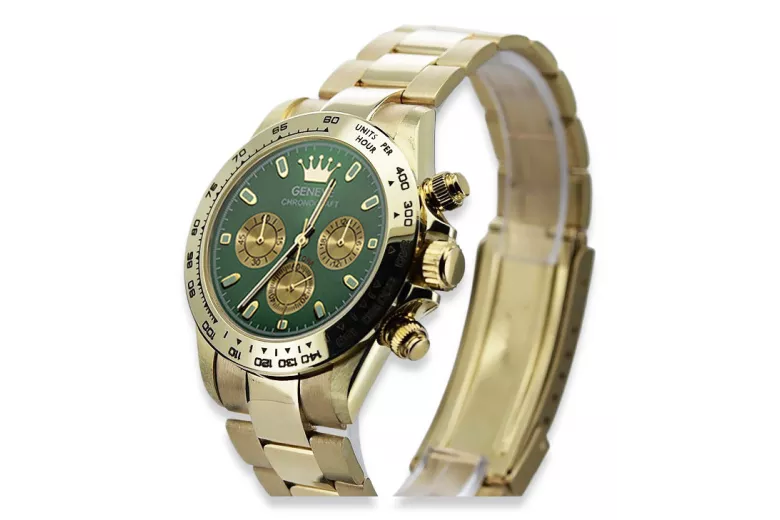 Reloj de oro para hombre Geneve ★ zlotychlopak.pl ★ Pureza de oro 585 333 Precio bajo!