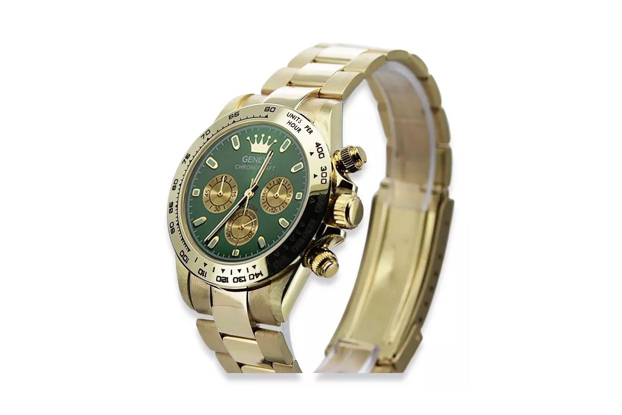 Gold men's watch Geneve ★ zlotychlopak.pl ★ Gold purity 585 333 Low Price!