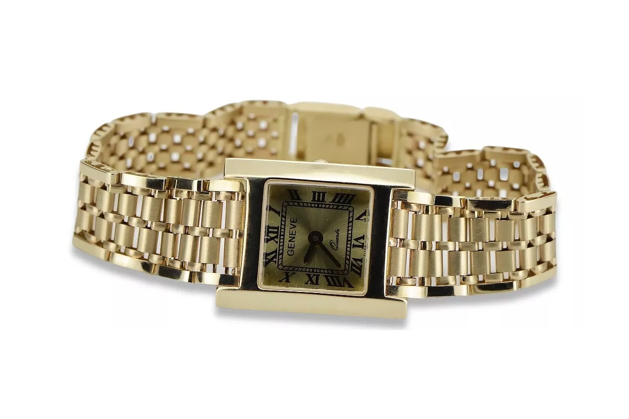 Reloj de oro para hombre Geneve ★ zlotychlopak.pl ★ Pureza de oro 585 333 Precio bajo!