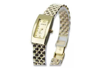 Yellow 14k 585 gold Lady Geneve wrist watch lw090y&lbw004y