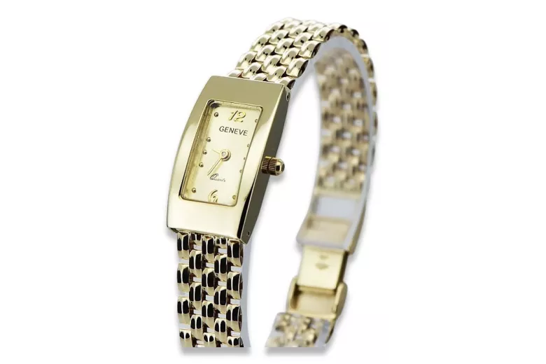 Reloj de oro para hombre Geneve ★ zlotychlopak.pl ★ Pureza de oro 585 333 Precio bajo!