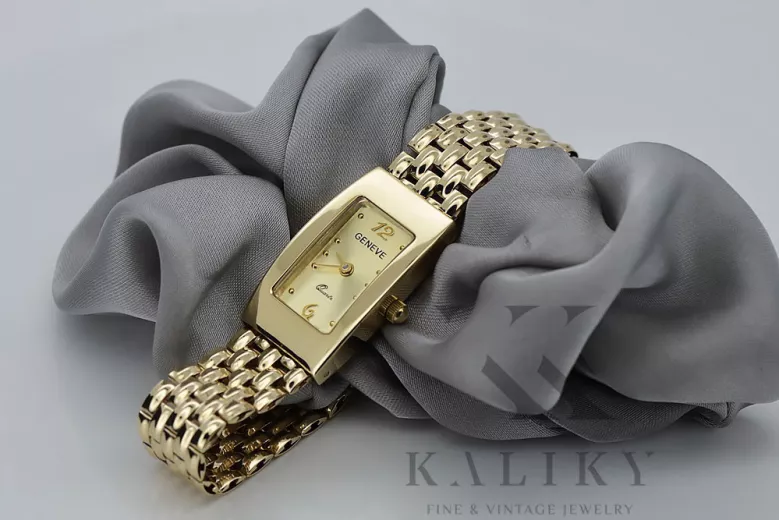 Goldene Herrenuhr Geneve ★ zlotychlopak.pl ★ Gold Reinheit 585 333 Niedriger Preis!