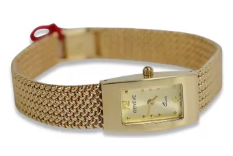 Amarillo 14k 585 oro Reloj de pulsera para la señora Geneve lw090y&lbw003y