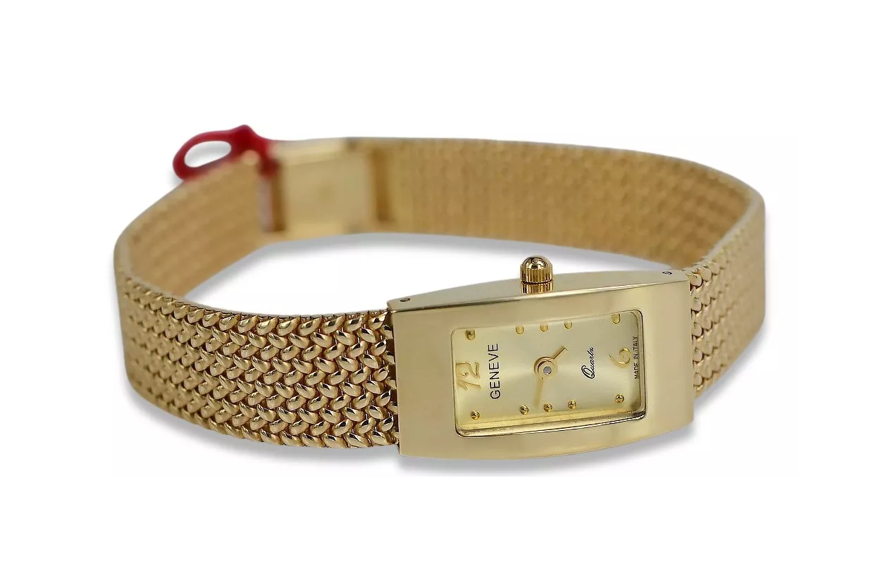 Gold men's watch Geneve ★ zlotychlopak.pl ★ Gold purity 585 333 Low Price!