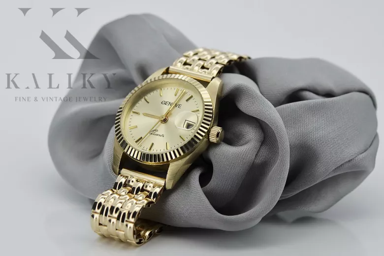 Reloj de oro para hombre Geneve ★ zlotychlopak.pl ★ Pureza de oro 585 333 Precio bajo!