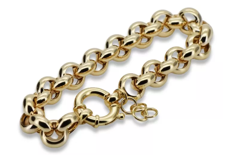 Bracelet d’ancrage en or jaune italien 14 carats cb009y