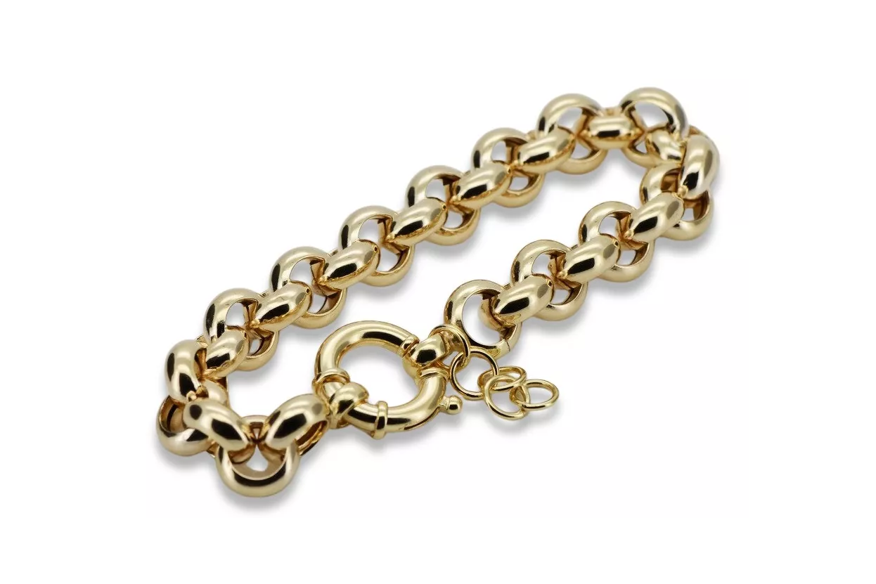 Bracelet d’ancrage en or jaune italien 14 carats cb009y