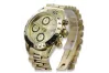 Жовтий 14k 585 золотий чоловічий годинник Geneve mw041y&mbw015y