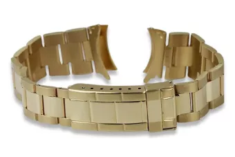 14K Gold Men's Watch Bracelet for Rolex, 20mm Italian