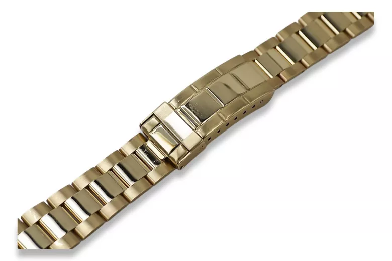 14K Gold Men's Watch Bracelet for Rolex, 20mm Italian