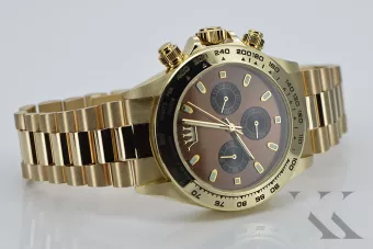 Жълт 14k 585 златен мъжки часовник Geneve mw014ydbr&mbw015y