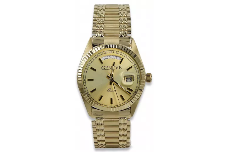 14K Gold Men's Watch, Italian Quartz, 41mm